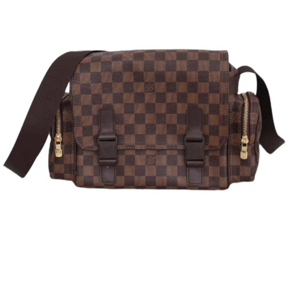 Louis Vuitton Melville Reporter Damier Ebene Messenger Crossbody Bag P0006